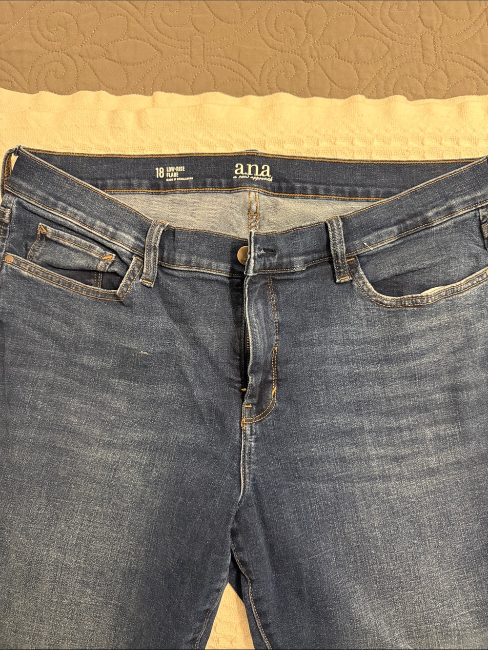 a.n.a Low Rise Flare Jeans Dark Indigo Wash